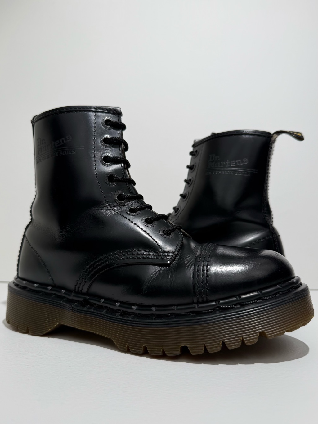 Dr. Martens 8265 Vintage Made In England Black Leather Cap Toe Boots Uk 4